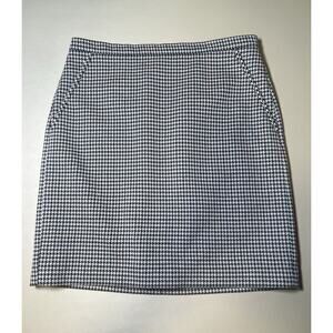 Anne Klein Black Blue Pattern Skirt Women’s 10 Fake Pockets Zip Back